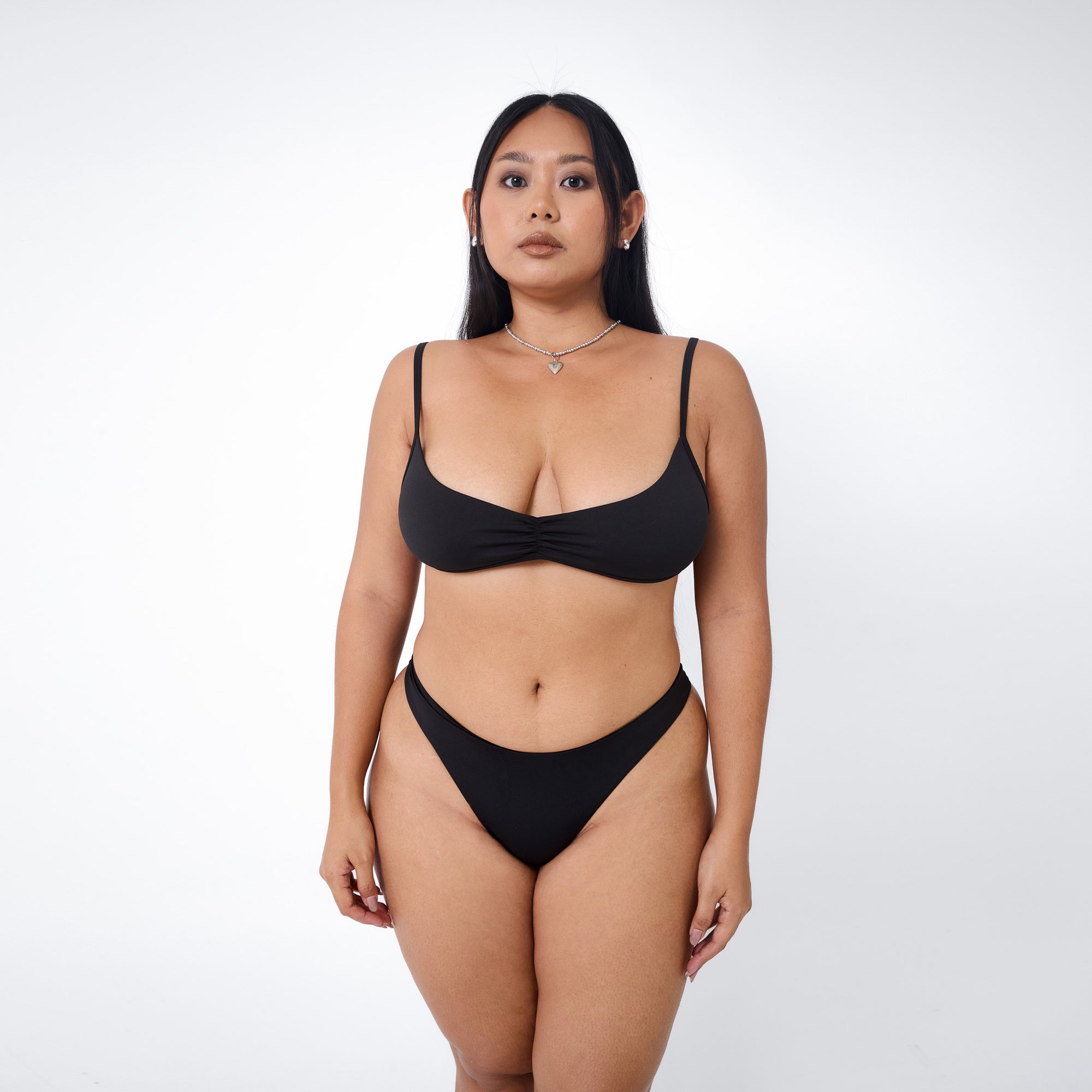 Arthur Apparel high cut brief style bikini bottom in black