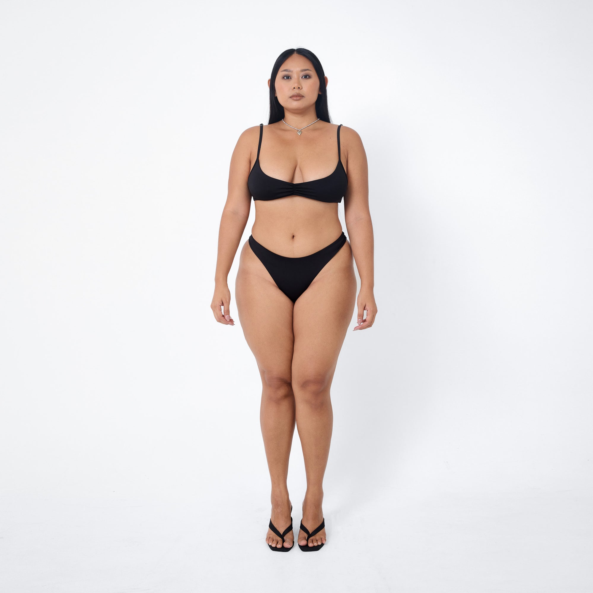 Arthur Apparel high cut brief style bikini bottom in black