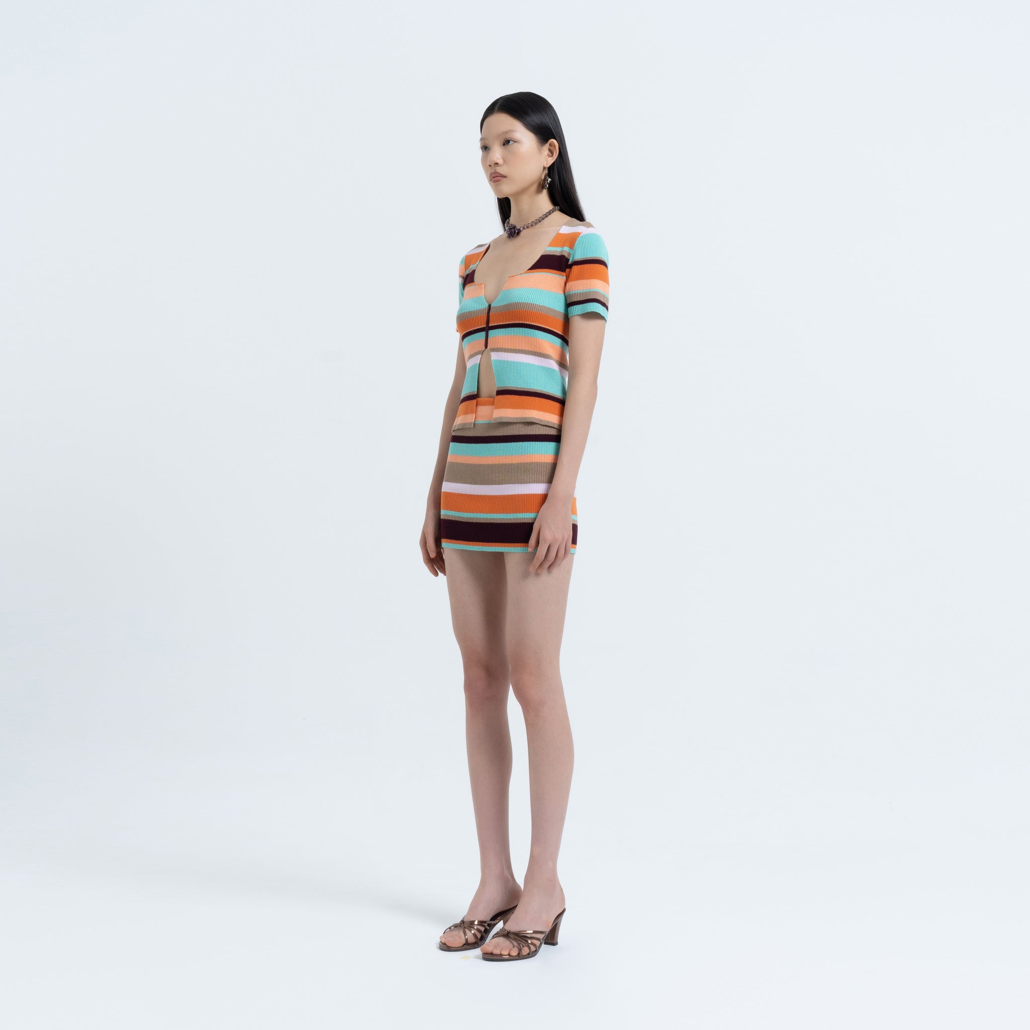 Stripe Split Top in Multi