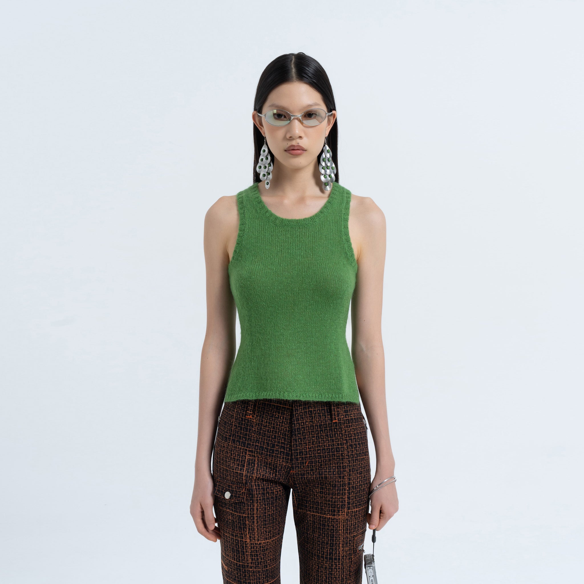 Mohair Racer Tank in Grass