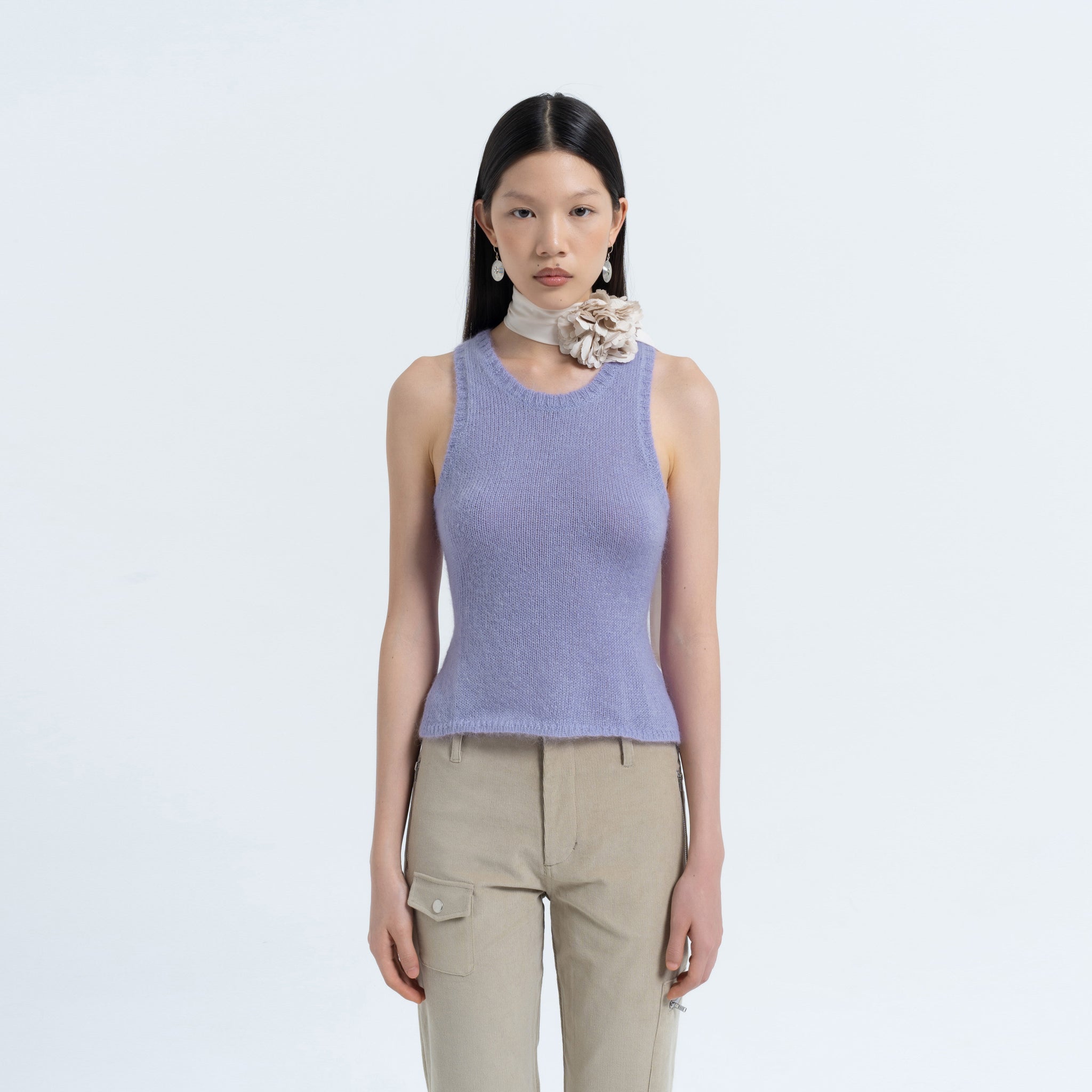 Mohair Racer Tank in Purp