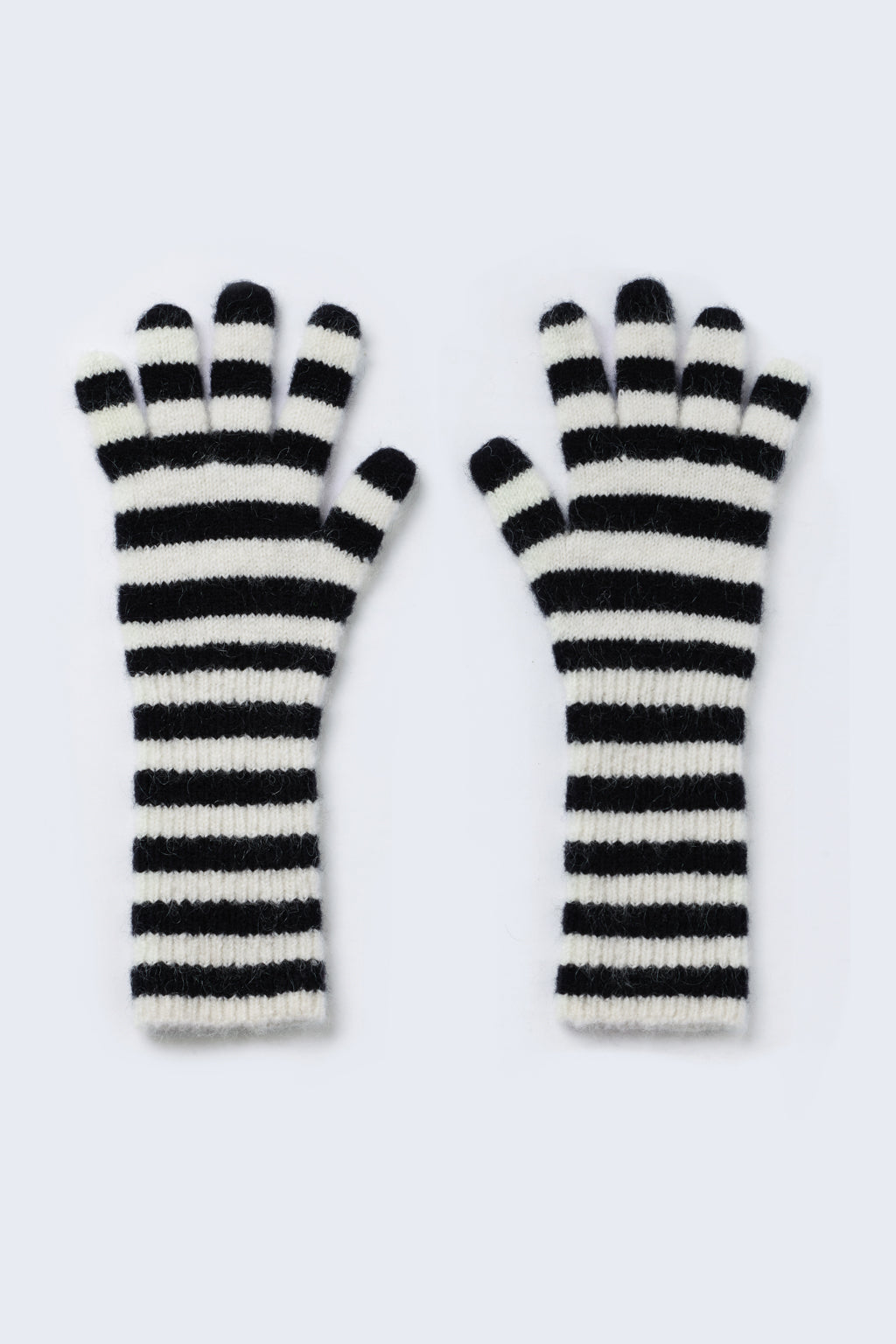 Mini Stripe Mittens in Mono