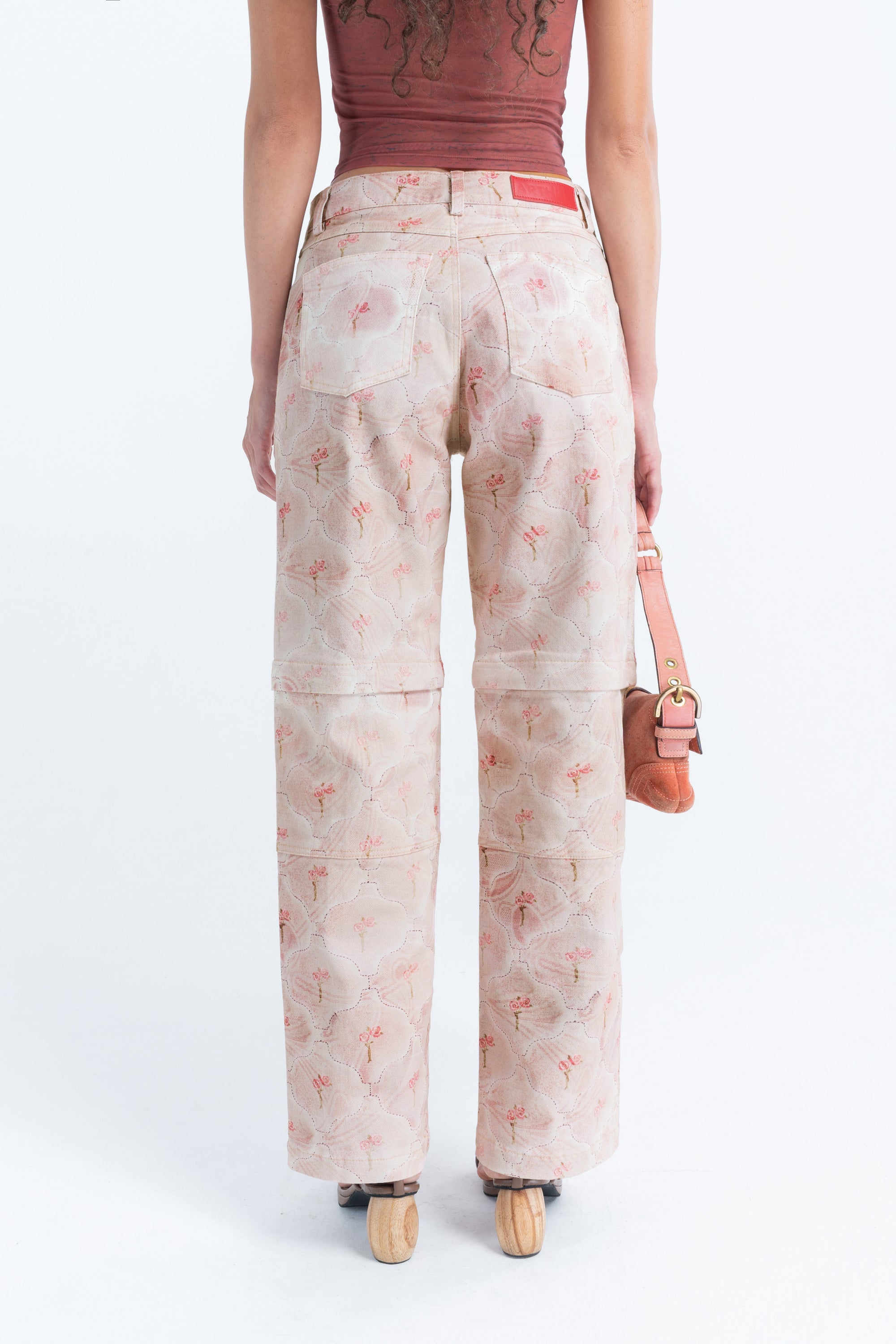 Arthur Apparel Mid-Rise Detachable Pink Pant