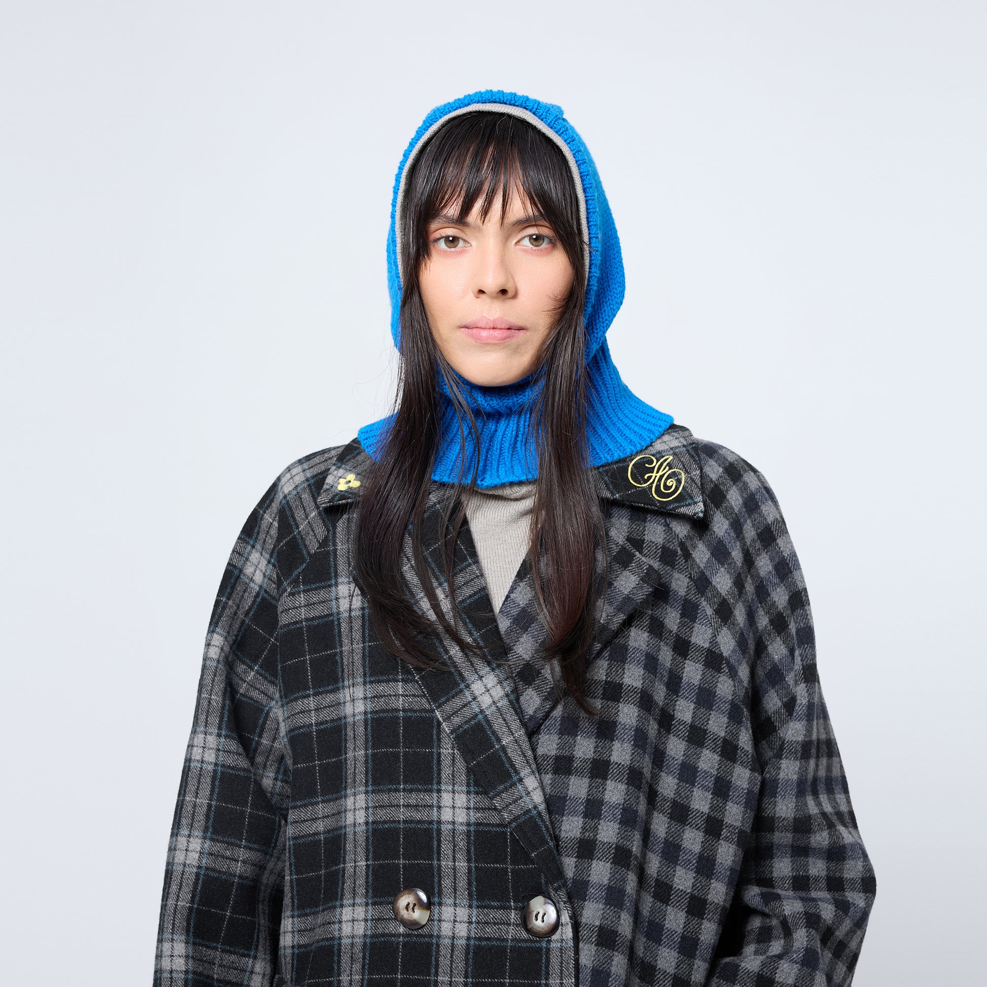 Arthur Apparel chunky wool blend knitted hood in royal blue
