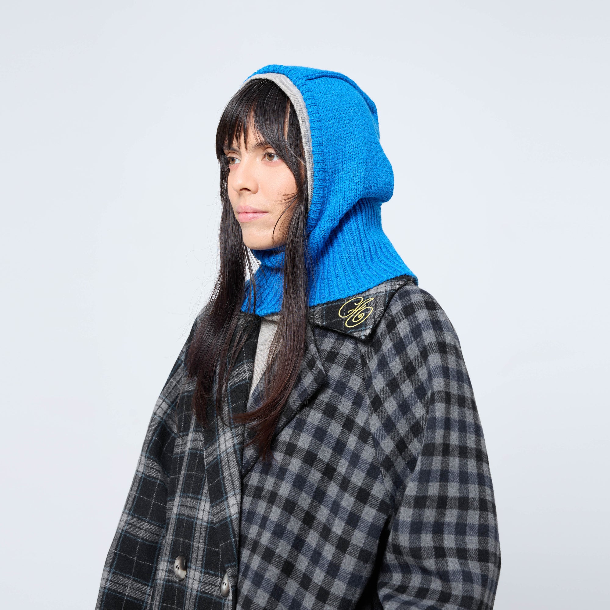 Arthur Apparel chunky wool blend knitted hood in royal blue