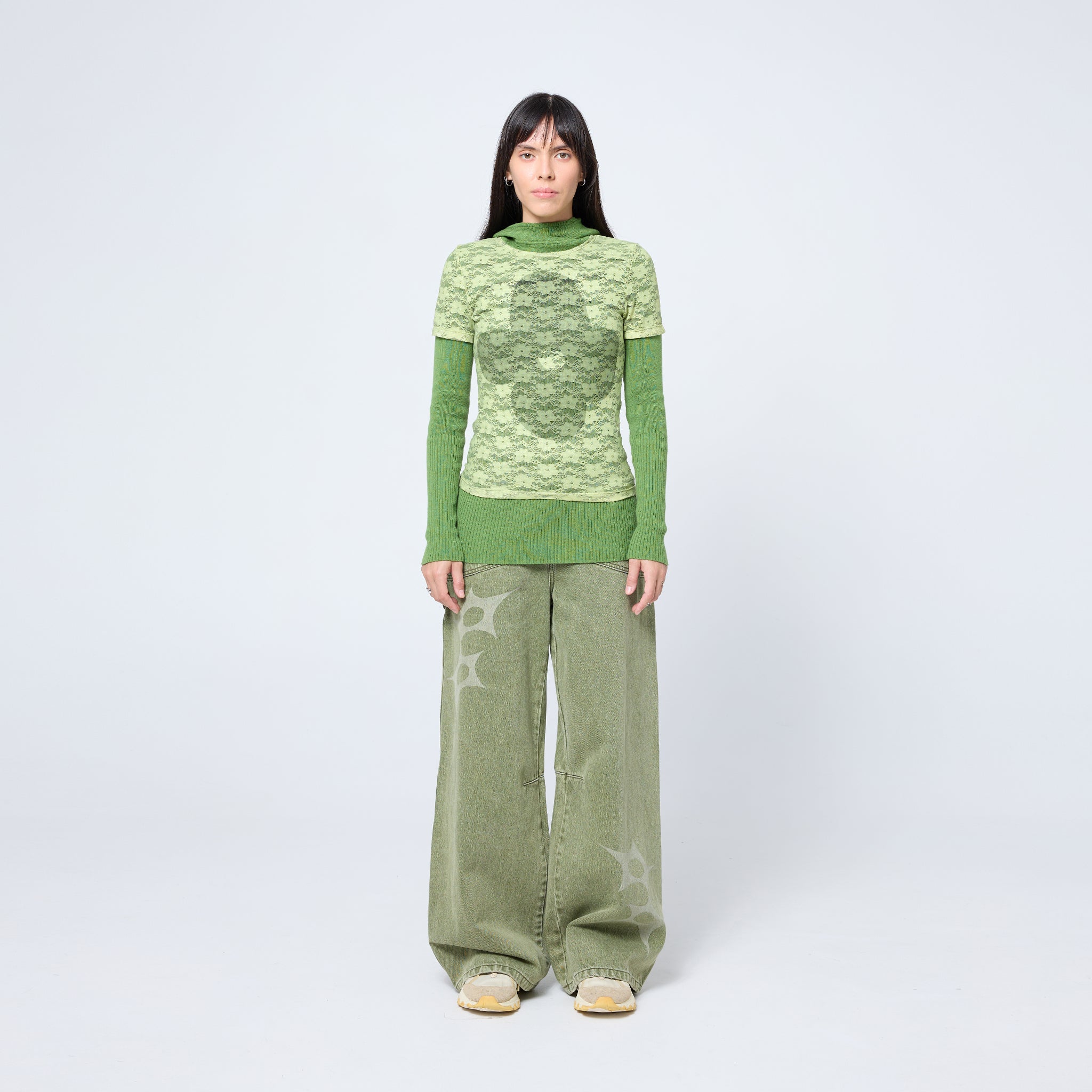 Slouchy Spike Jeans in Worn Swamp