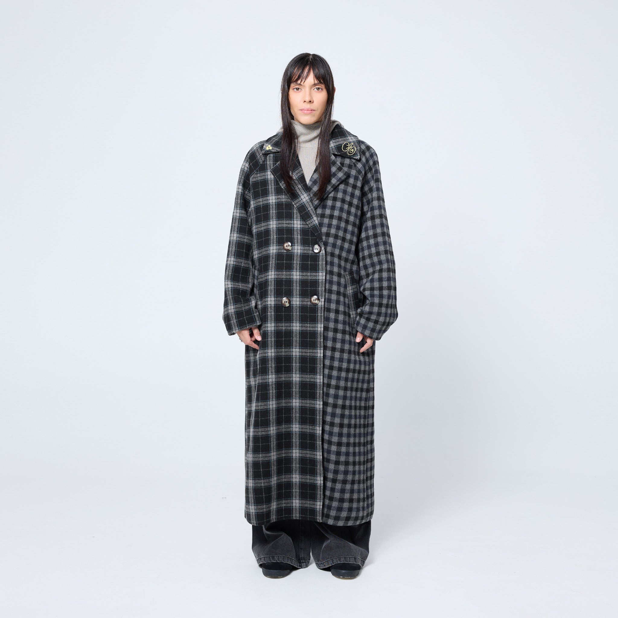 Double Breasted Blanket Coat in Asphalt