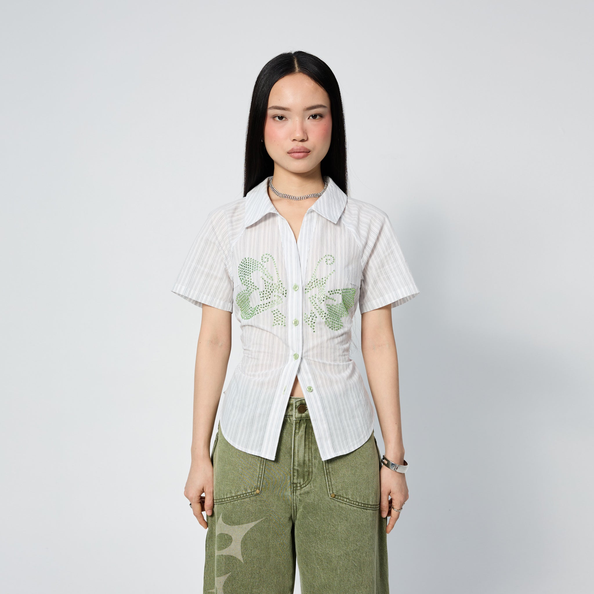 Raglan Shirt in Lime Bfly