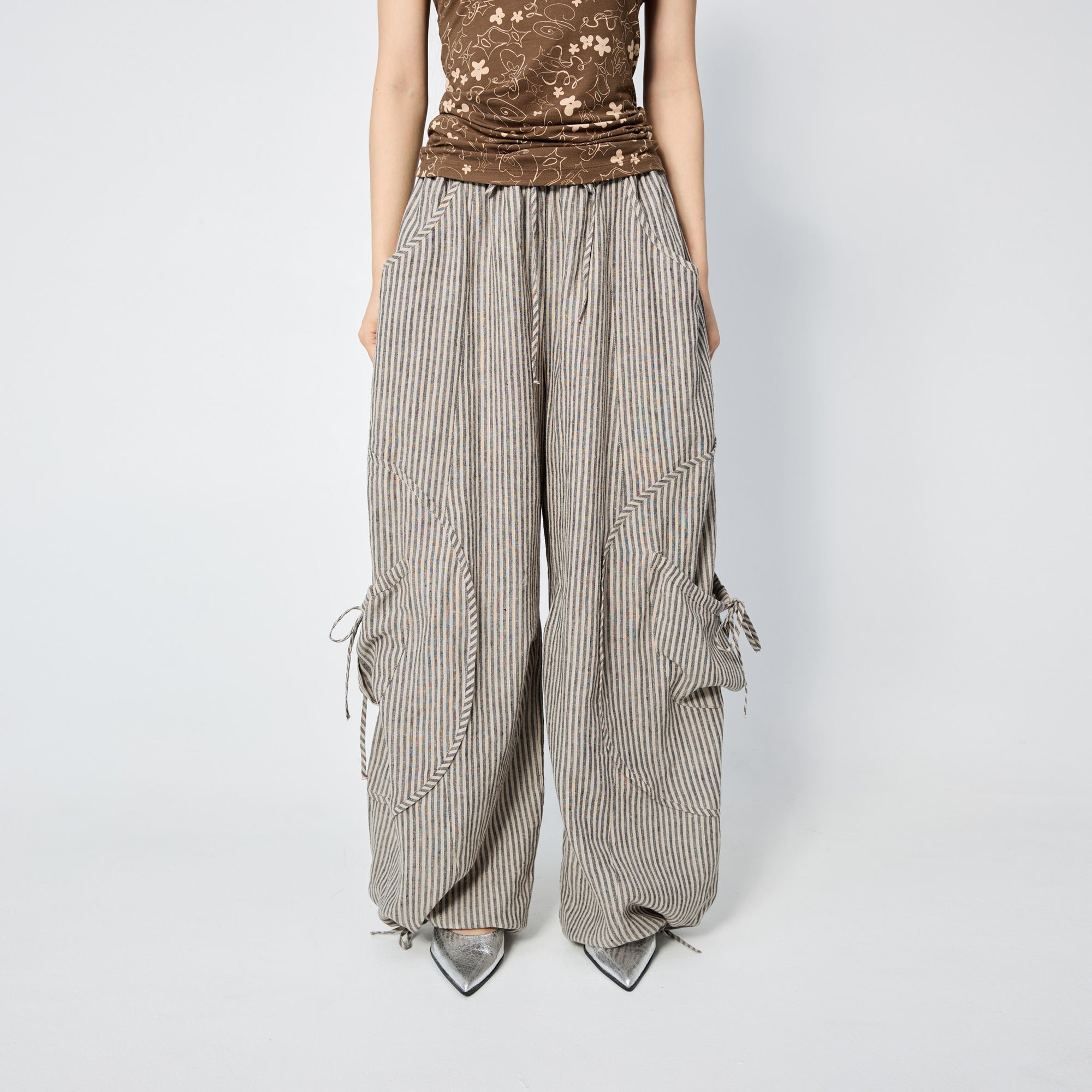 Arthur Apparel cargo pant with adjustable ankle and grey stripes