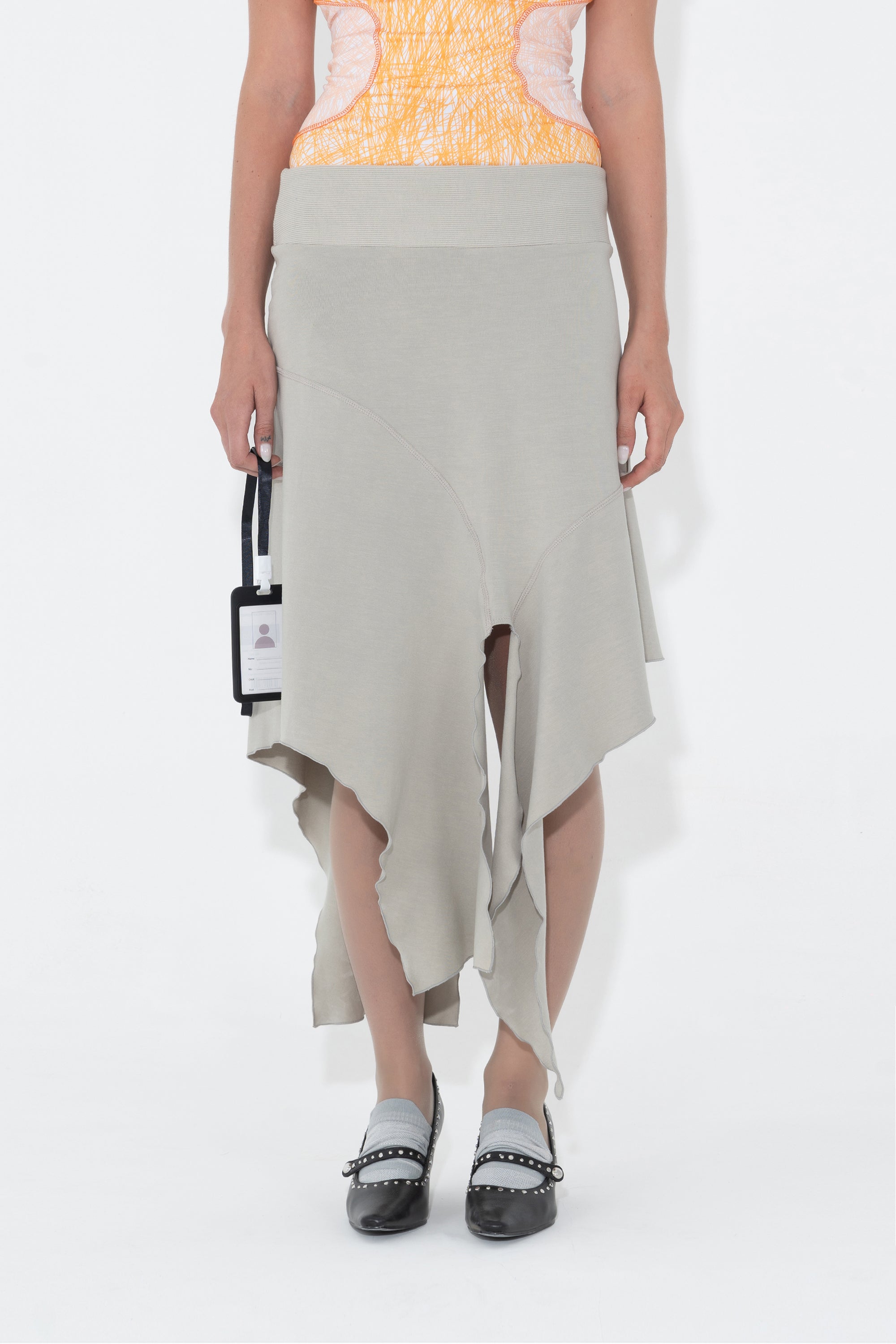 Arthur Apparel Asymmetric Draped Midi Skirt