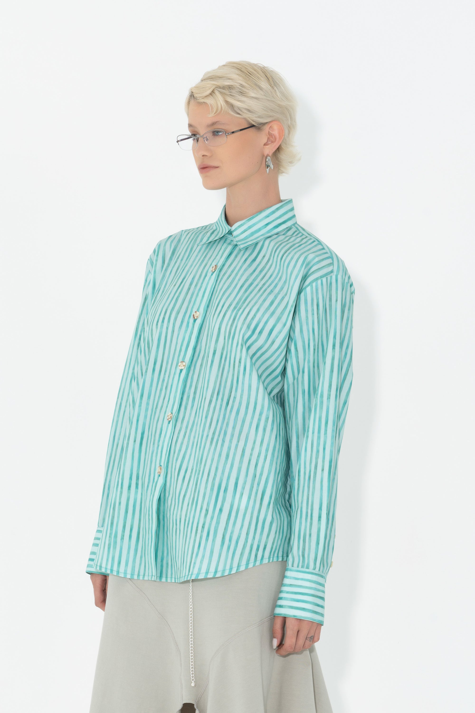 Arthur Apparel Oversized Striped Shirt