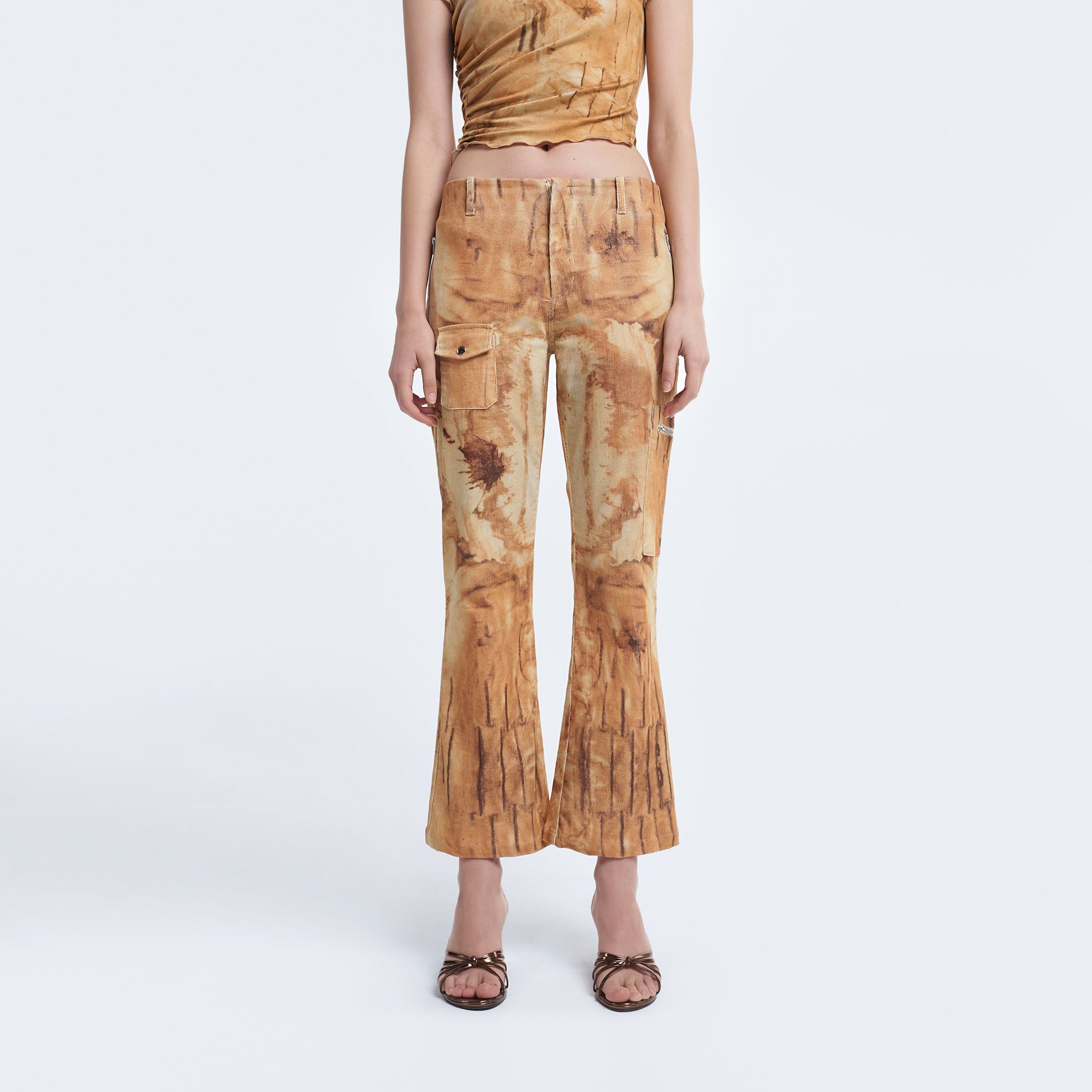 Flared Utility Pant in Rust