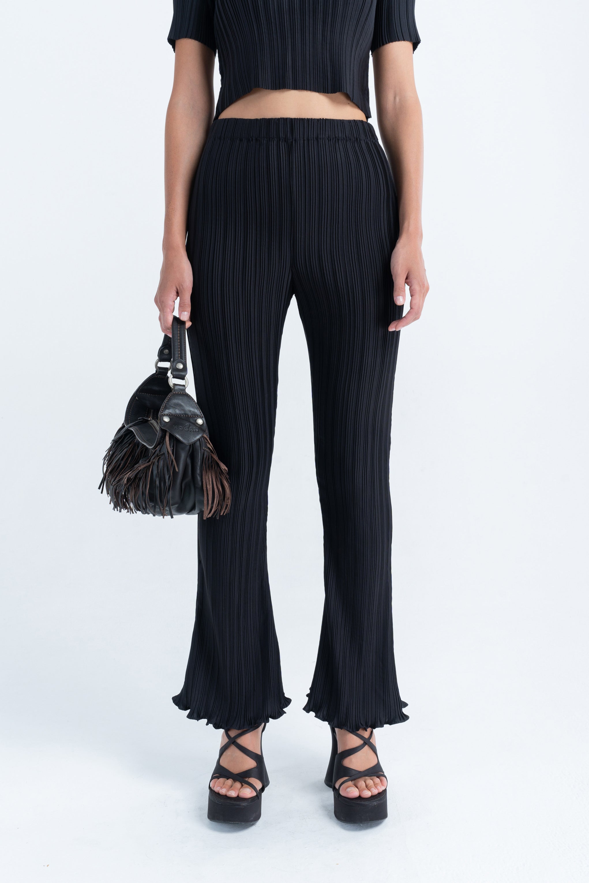 Pleated on sale flare pants